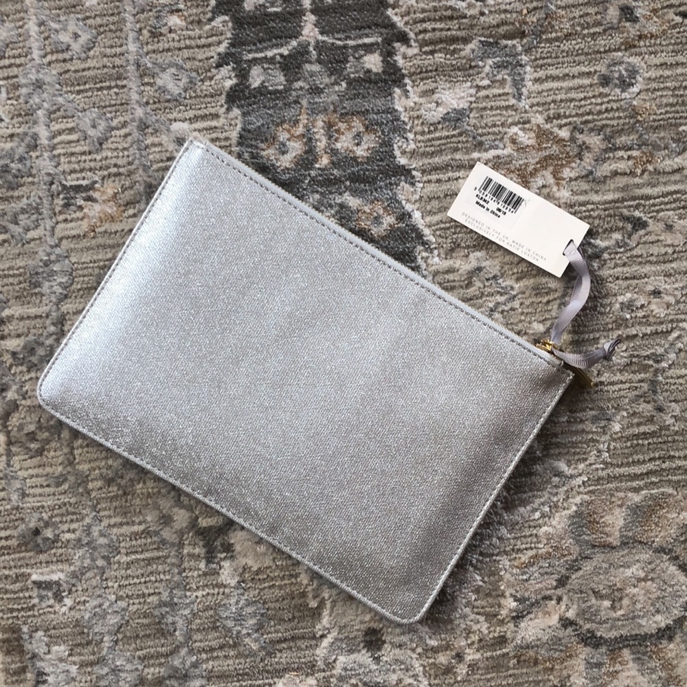 KATIE LOXTON “LIVE, LOVE, SPARKLE” Clutch bag /SILVER - Picture 2 of 8